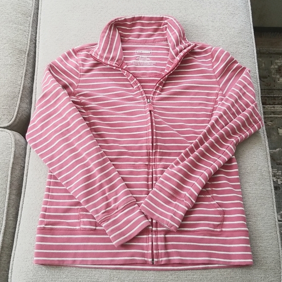 L.L. Bean Tops - Women's Ultrasoft Sweats, Full Zip Mock-Neck Jacket Stripe